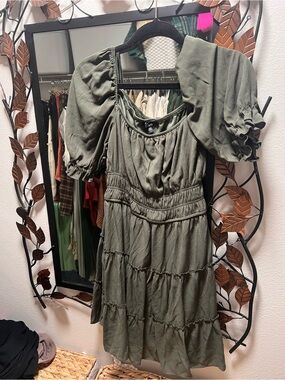 Green Cottage Core Dress